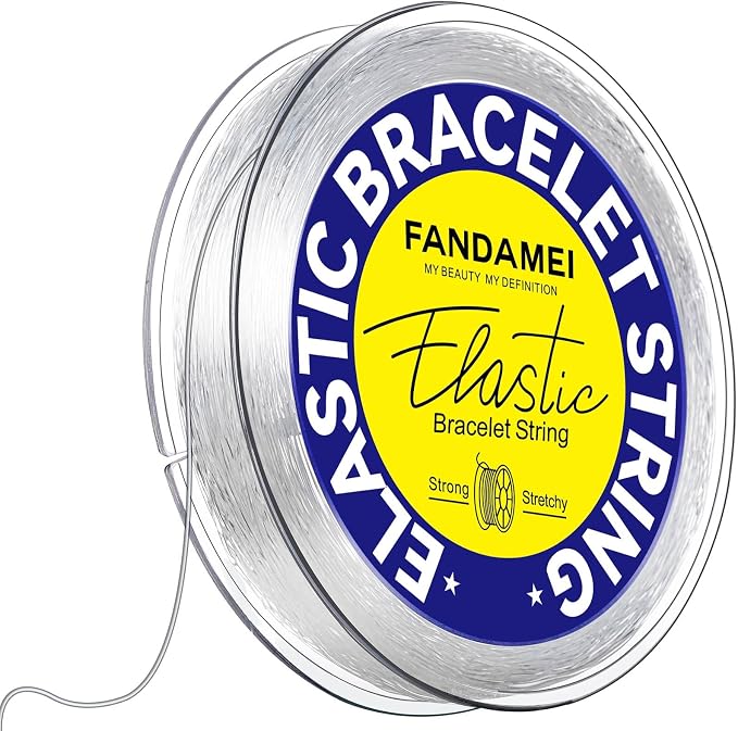 FANDAMEI 0.5mm Elastic Bracelets Strings Cord, Elastic Crystal Stretch Bead Cord by FANDAMEI