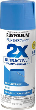 Rust-Oleum Painter's Touch 2X Spray Paint, Satin Wildflower Blue | Indoor and by Rust-Oleum