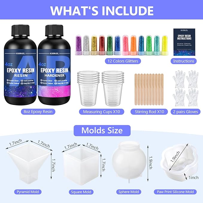 KISREL Epoxy Resin Kit for Beginners, Resin Kit - Image 2