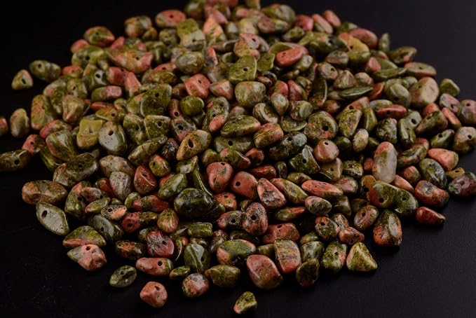 Natural Chip Stone Beads Unakite 5-8mm About 400 Pieces Irregular Gemstones - Image 2