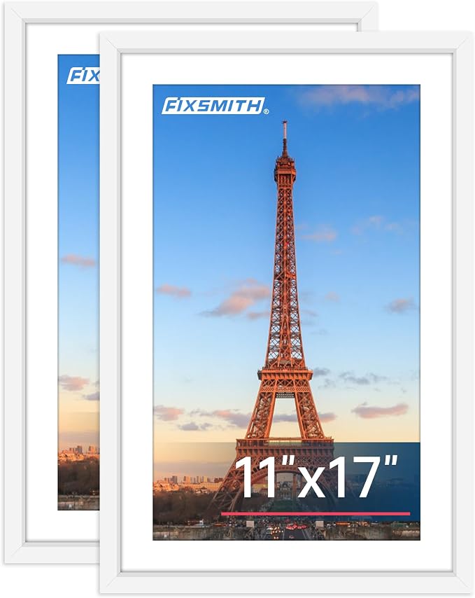 FIXSMITH 11x17 Picture Frame White Set of 2, Photo Frame by FIXSMITH