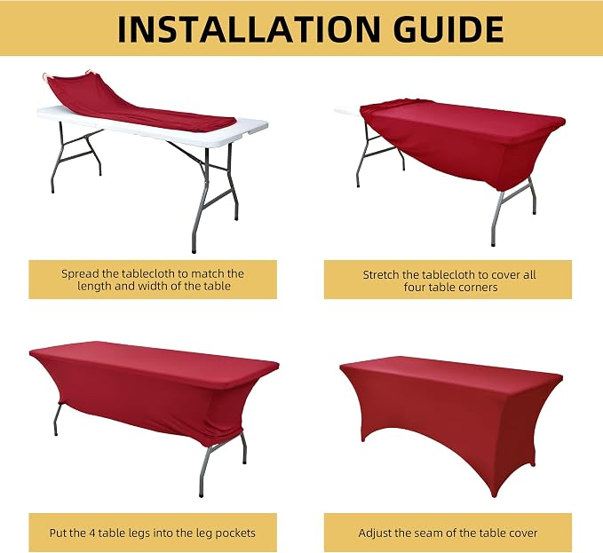2-Pack 6ft Spandex Table Covers - Image 5