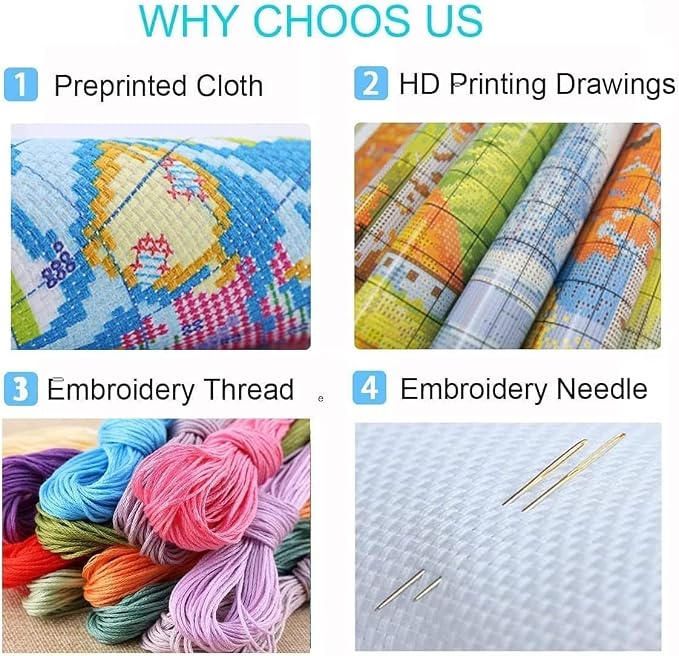 Daisy Stamped Cross Stitch Kits - Image 9