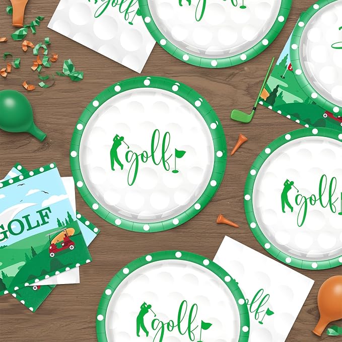 40Pcs Golf Birthday Party Decorations Green Birthday Plates and Napkins - Image 5