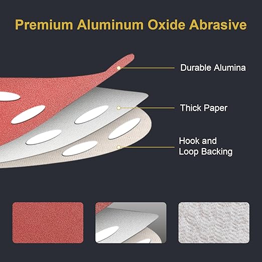 100 PCS 5 Inch Sanding Discs 800 Grit Hook and Loop Adhesive Round Sandpaper for Random Orbital Sander