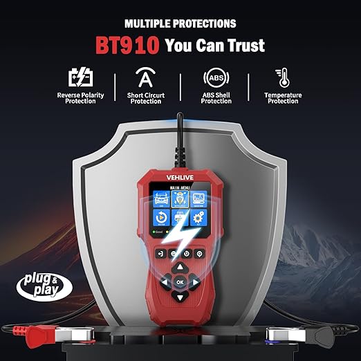 Car Battery Tester 6V 12V, 5-3000CCA Battery Load Tester, Automotive Alternator Tester Digital Auto Battery Analyzer Charging Cranking System Tester for Car Truck Motorcycle SUV ATV Boat Yacht