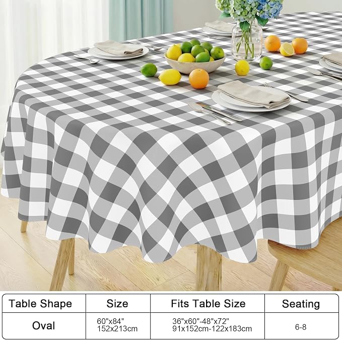 Smiry Oval Table Cloth, Waterproof Vinyl Tablecloths - Image 7