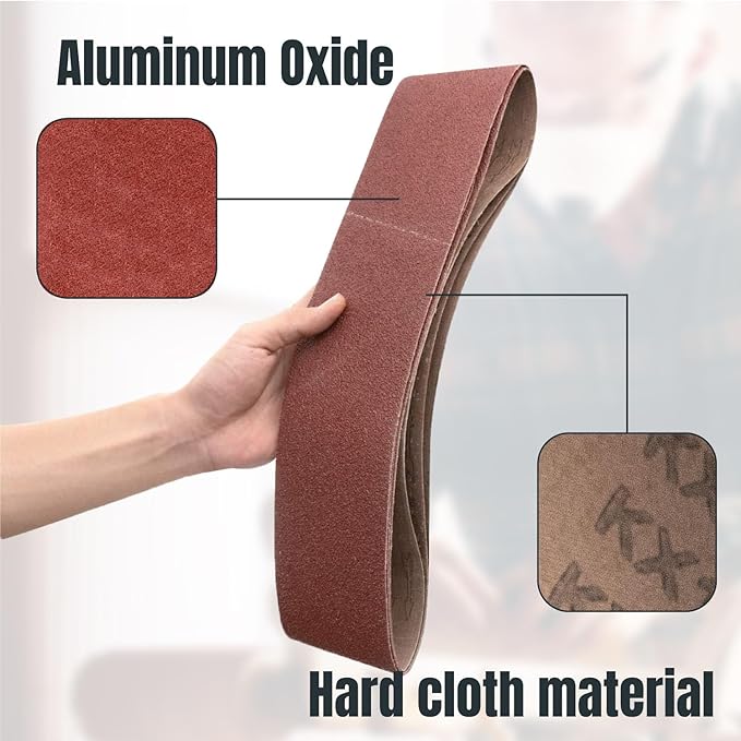 POWERTEC 10PK 4x36 Sanding Belts, 120 Grit Aluminum Oxide, 4 x 36 Inch Sanding Belts for Benchtop Belt and Disc Sander, Belt Sandpaper for Woodworking, Metalworking, Paint, Rust Removal (110110)