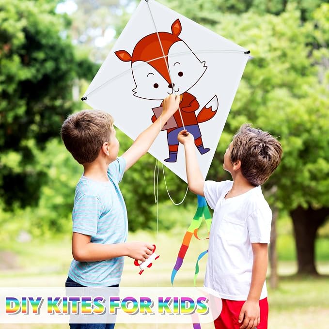 Libima 100 DIY Blank Kites for Kids Bulk Large Kite Making Kit Easy to Fly Set - Image 6