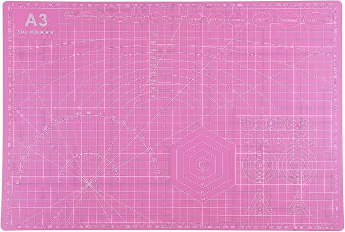 Cutting Mat A3 Pink, Self Healing Cutting Mat 12x18 Inch, 5-Ply Rotary Cutting - Image 2