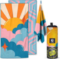 VENTURE 4TH Microfiber Beach Towel: Quick-Dry, Compact, Sand-Free, Absorbent, Sandproof and Lightweight - Perfect for Camping, Beach, and Roadtrips (Sky's The Limit Design | 35x78 inches)