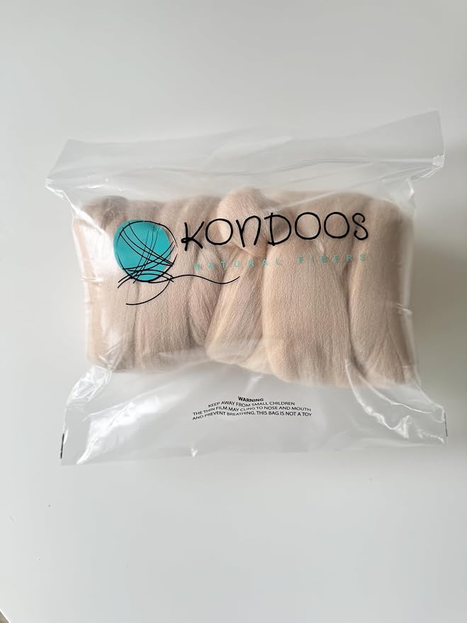 Colored Natural Wool roving, 8 OZ. Best Wool - Image 3