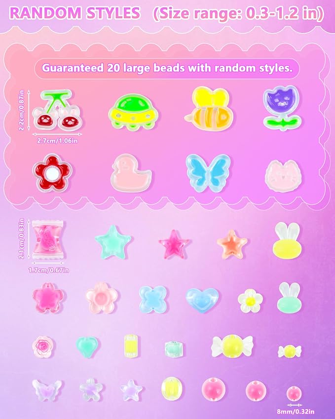 FIVEIZERO 400PCS Assorted Acrylic Beads - Image 3