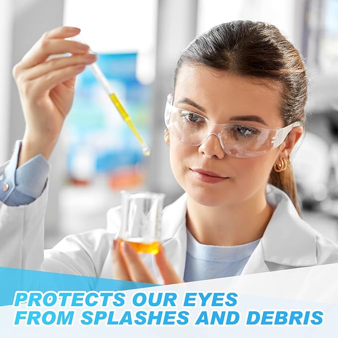 WFEANG Safety Glasses - Clear Protective Eyewear with ANSI Z87.1, Scratch & Impact Resistant, Eye Protection for Work, lab, construction (15pack Clear + 15pack Grey)