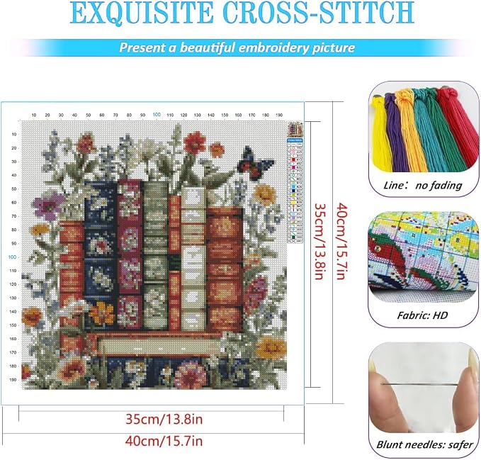 KYOQFVN Flower Stamped Cross Stitch Kits - Image 2