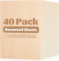MIVIDE 40 Pack Basswood Sheets, 2mm Basswood by MIVIDE