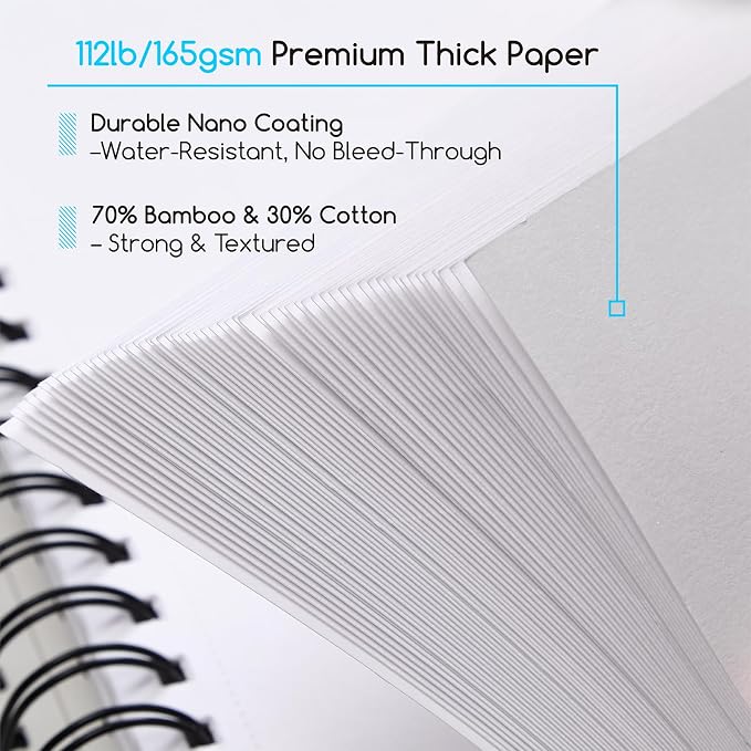 MEEDEN Mixed Media Paper Pad: 9" x 12" 112lb/165gsm Spiral Bound Mixed Media - Image 4