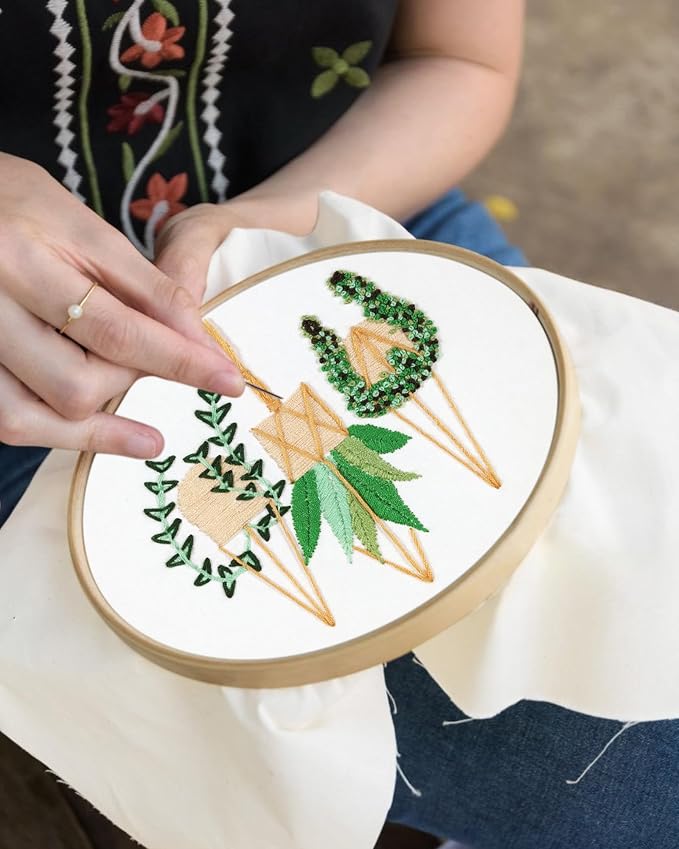 Santune 3 Sets Embroidery Kit for Beginners Needlepoint Cross Stitch Kits for - Image 4