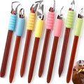 Leriton 8 Pack Pottery Carving Tool Set 5.9inch Sculpture Carving Scraper Tool by Leriton