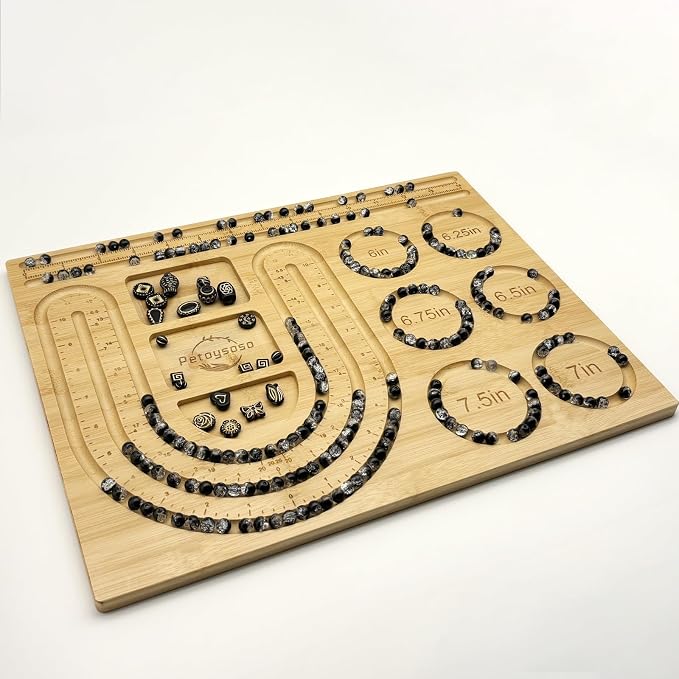 Petoysoso Bead Board for Jewelry Making, Bamboo Beading Board for Jewelry - Image 3