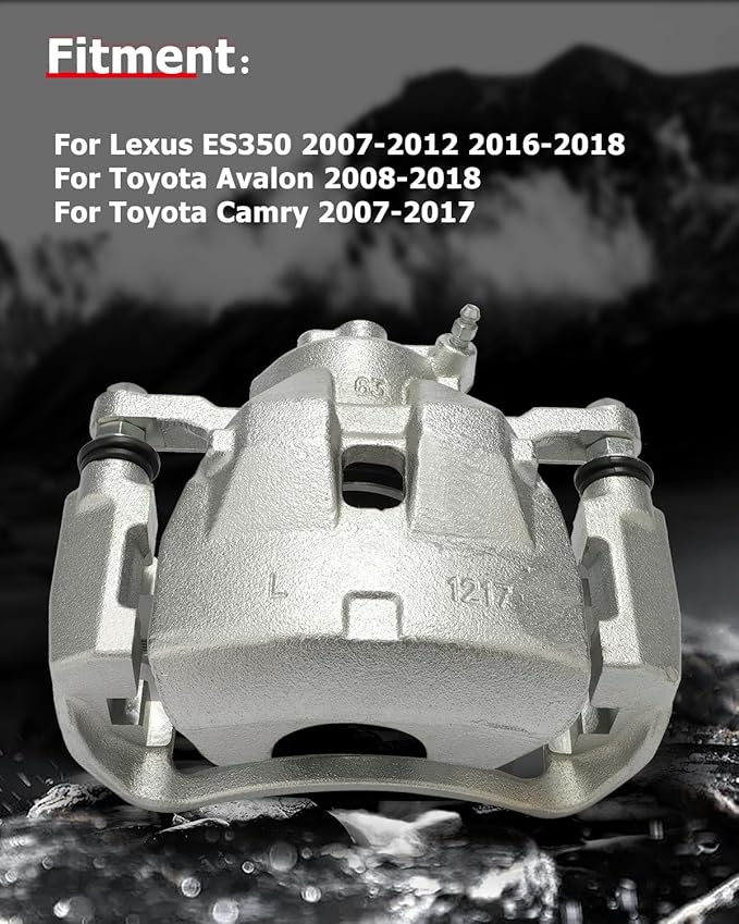 cciyu Front Left Brake Caliper Assembly w/Bracket 19B3128 2007-2011 2016-2018 For Lexus For ES350,2008-2018 For Toyota For Avalon,2007-2017 For Toyota For Camry
