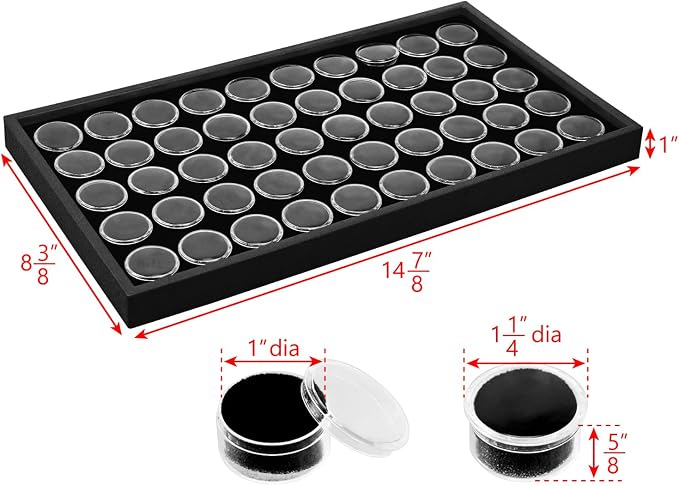 Ikee Design Black Foam Gem Jars Showcase Stackable Display Tray - Image 2
