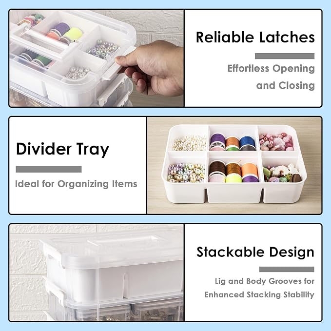CraftGenes Craft Organizers and Storage, 10QT 4-Layer Durable Sewing Organizer - Image 4