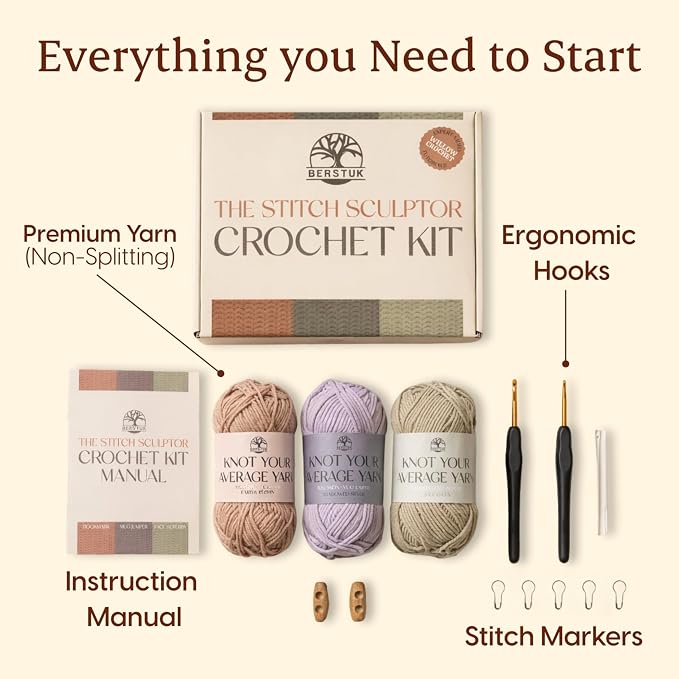 Crochet Kit for Beginners, 3 Easy Projects, Absolute Beginner Starter Kit | - Image 4