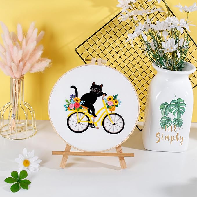 Louise Maelys Cat Bicycle Embroidery Kit - Image 5