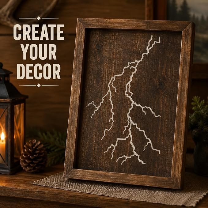 8.5x11 Inch Lightning Bolt Stencil Reusable Plastic Weather Fire Template | - Image 7