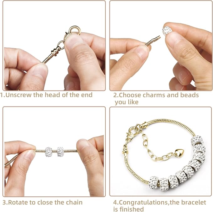 10 Pcs 7.87 Inch Snake Chain Charm Bracelet Chains - Image 4
