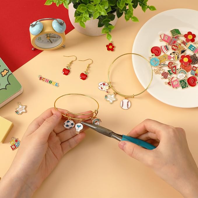 SANNIX 110Pcs 55 Pairs Teacher Enamel Charms - Image 5