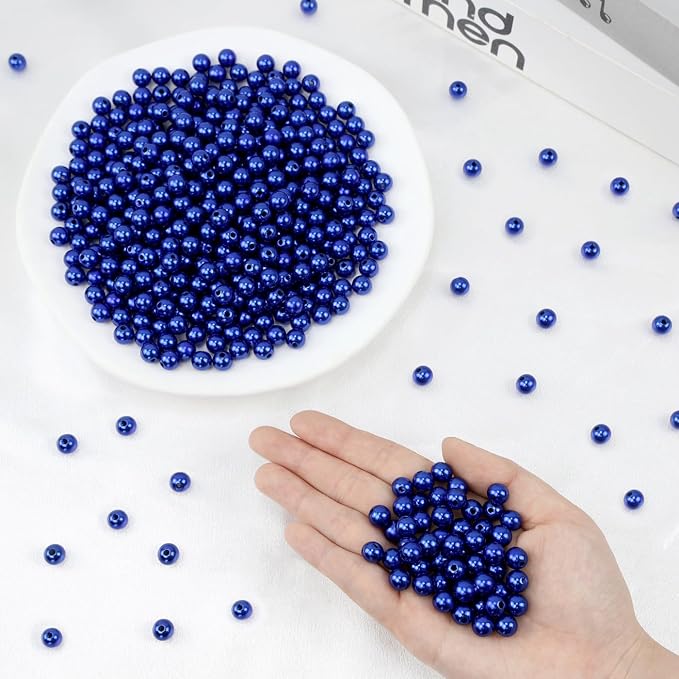 DUQGUHO Blue Beads for Bracelets Pearls for Jewelry Making 6mm Blue Pearl for - Image 5