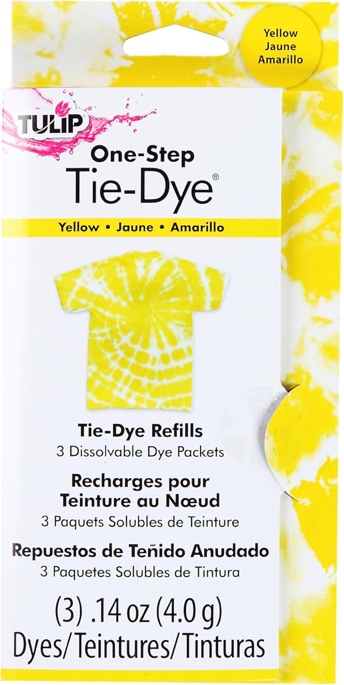 Tulip One-Step Tie-Dye Kit Fabric, 3 Fabric Dye Refill Packs by Tulip