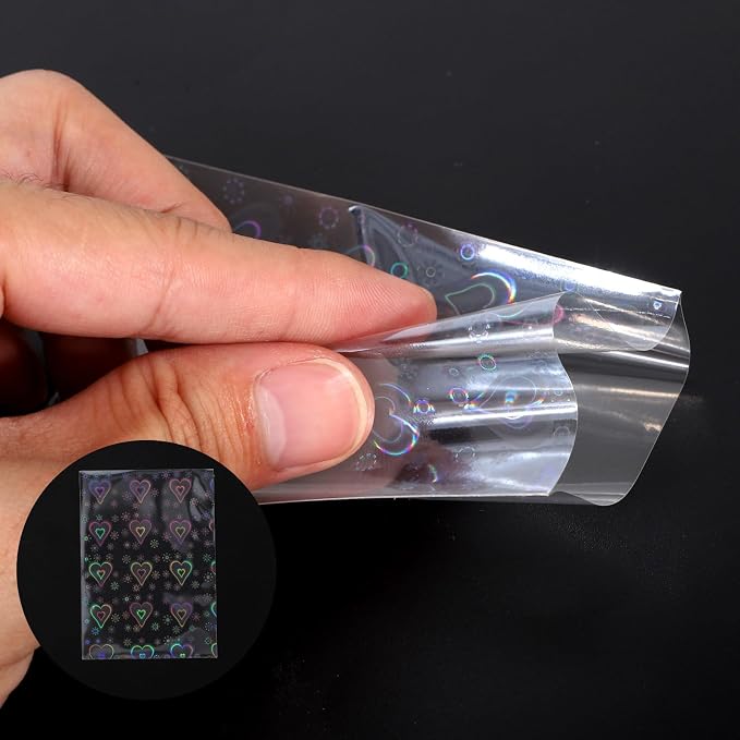 200pcs Love Heart-Shape Photocard Sleeves, 9.1x6.5cm/3.58x2.56in Holographic - Image 3