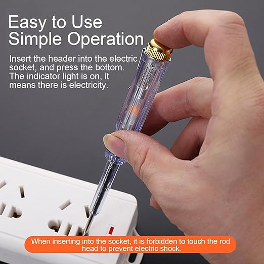 Fielect 5pcs Test Screwdriver, Voltage Detector Pen Light Circuit Tester Electric Test Pen Screwdriver Neon Tube AC/DC 100-500V Clear