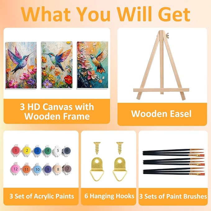 Mandun 3 Pack Paint by Numbers Kit - Image 4