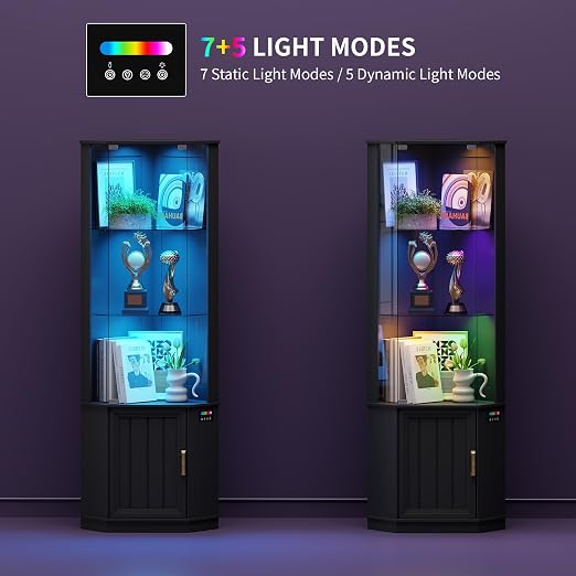 HNEBC 69" Tall Curio Display Cabinet - Image 2
