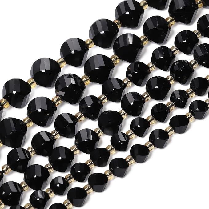 42pcs Natural Black Tourmaline Stone Beads - Image 6