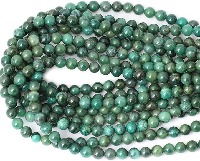 45PCS 8mm Natural Verdite Stone African Jade Gemstone Round Loose Beads - Image 3