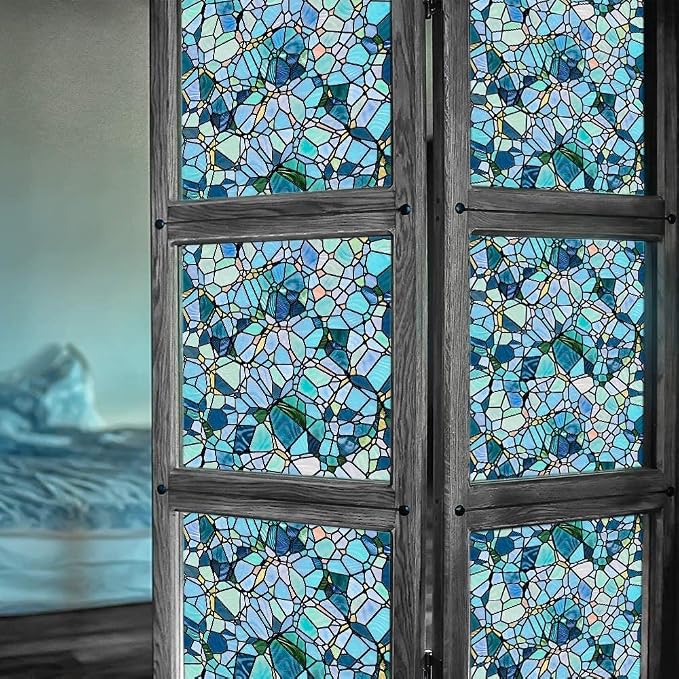 funlife Original Hand-Drawn Privacy Stained Glass Window Film, Reusable Single - Image 8