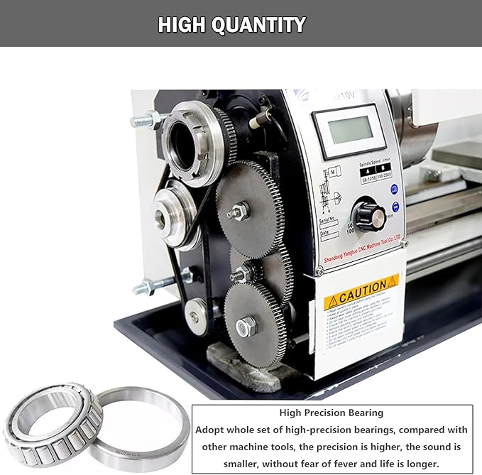 INTSUPERMAI 8"× 24" Metal Lathe Mini Precision Benchtop Metal Lathe Metric Thread Hobby DIY Metal Lathe1100W Brushless Motor Metal Turning Machine with 4 Jaw/3 Jaw Chuck 110V