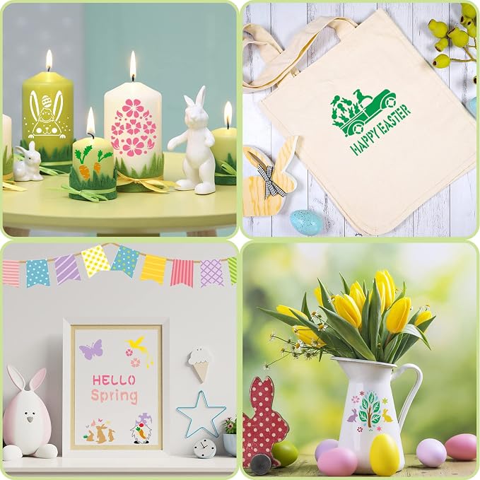 Augshy Easter Stencils, 56 Pack Holiday Stencils Easter Painting Stencils Set - Image 4