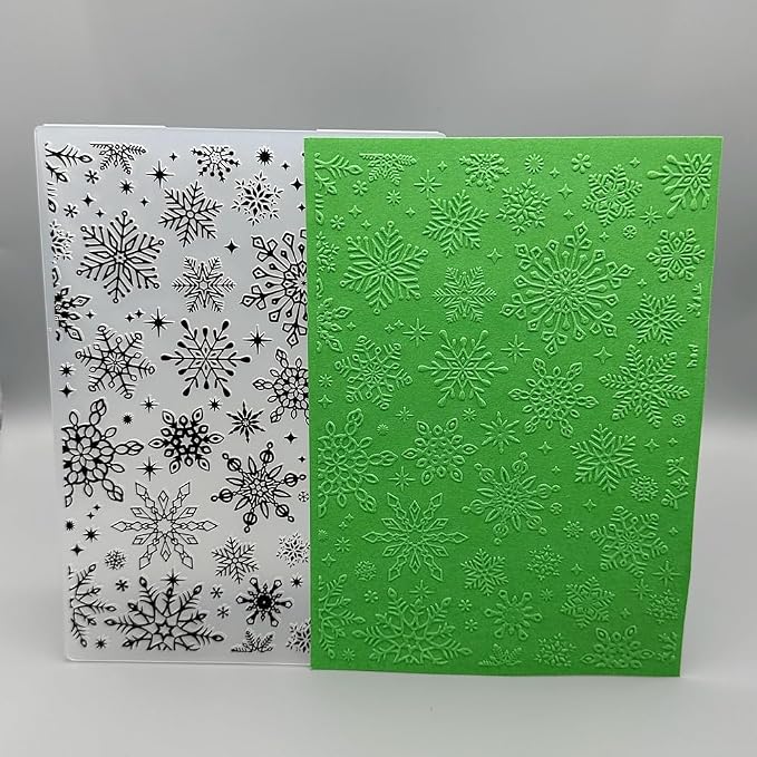 3D Plastic Embossing Folder Template Christmas Diverse Snowflakes Texture 5x7 by Unknown
