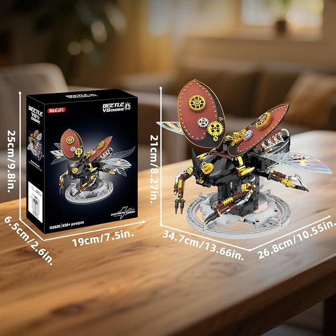 Bionic Steampunk Beetle Insect Building Set, Poseable Articulated Mechanical - Image 9