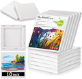10PCS Mini Canvases for Painting – 5 x 5 in Bulk Small Square Stretched Canvases by FocusoncottonHdviai
