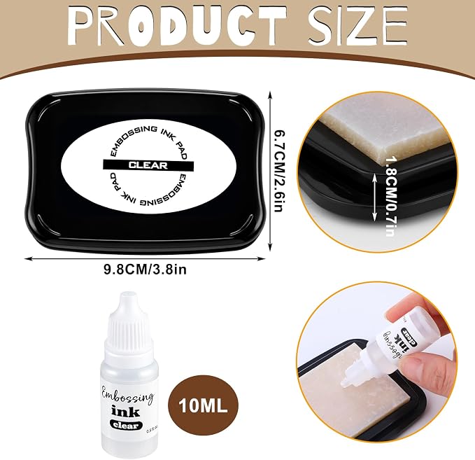 ForraFun 2 Pack 4 Inch Clear Embossing Ink Pad - Image 2