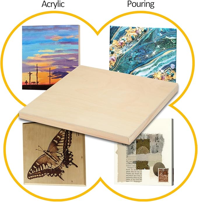 Falling in Art 2 Pack 12x12'' Unfinished Gallery Birch Wood Canvas Panels | 1 - Image 3