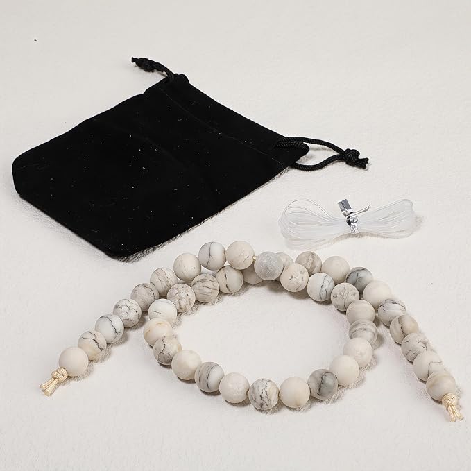 10mm Matte White Quartz Bead, 15-Inch Matte Round Loose Stone Beads - Image 7