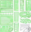 Angrox Geometric Drawings Templates Measuring Geometry Rulers 15 Pcs by Angrox